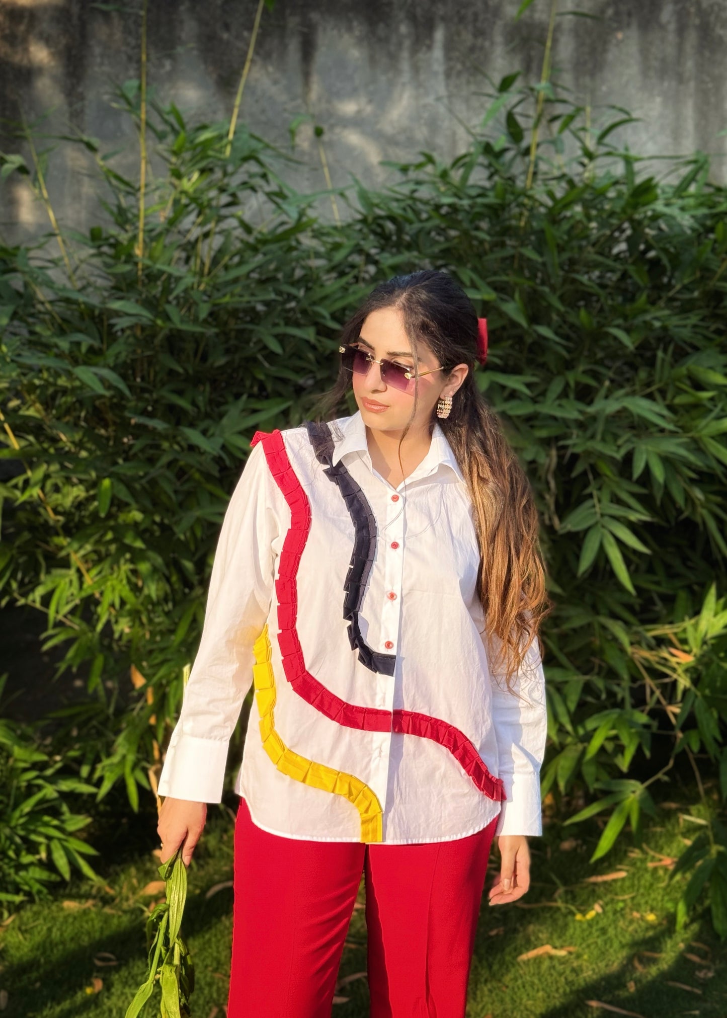 Colour Ripple Ruffle Shirt