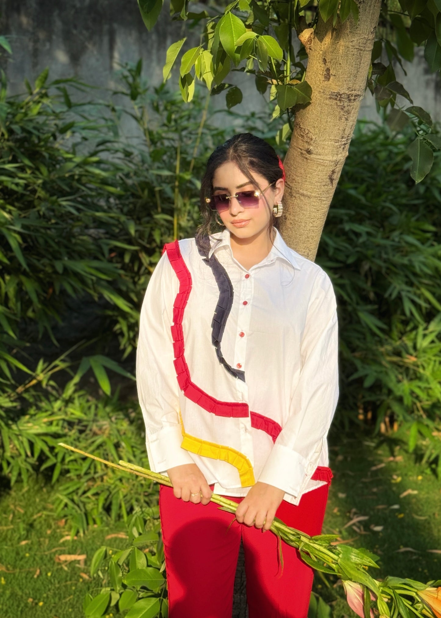 Colour Ripple Ruffle Shirt