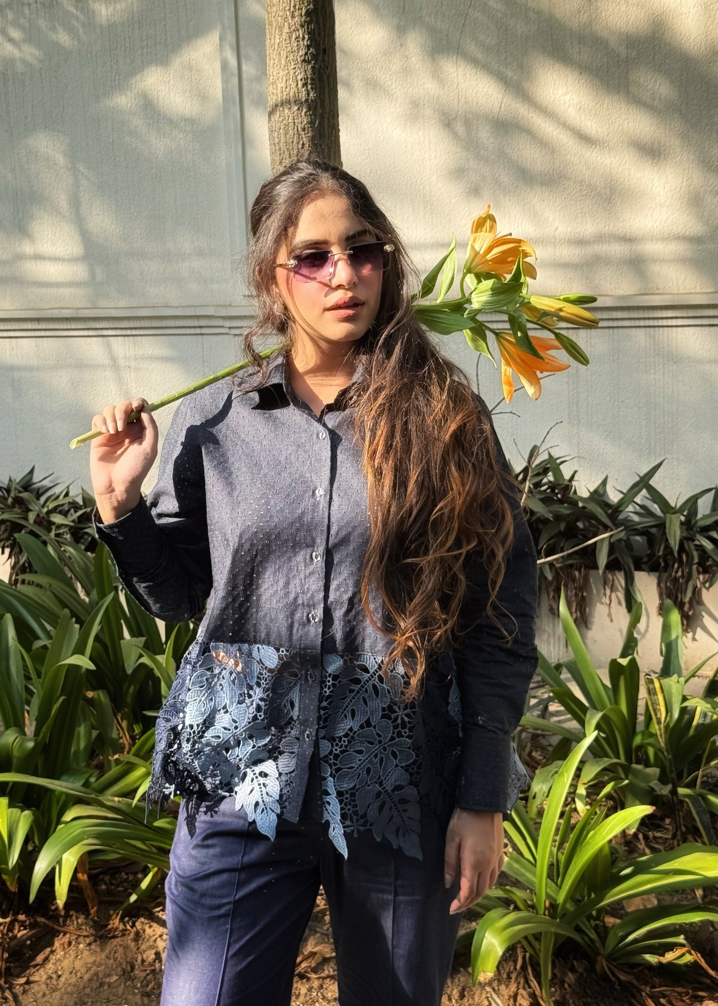 Inkcut Bloom Denim Shirt