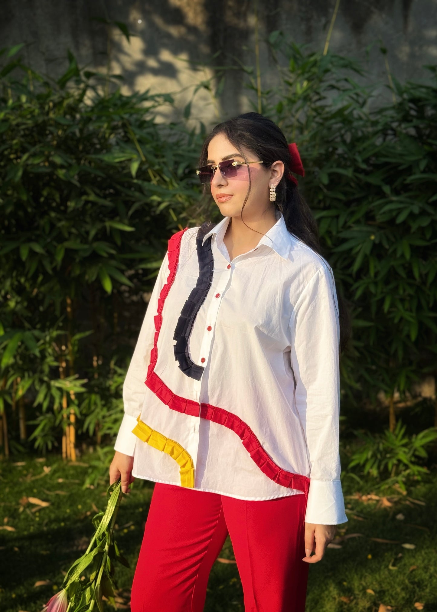 Colour Ripple Ruffle Shirt