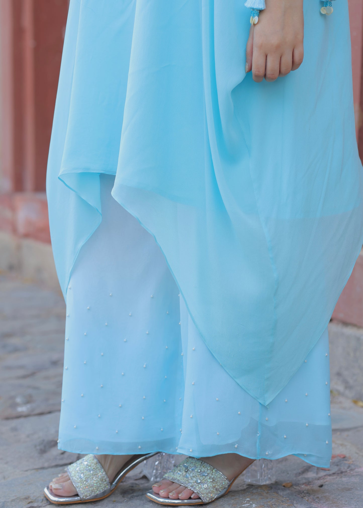 Falak Blue Ombré Kaftan Set