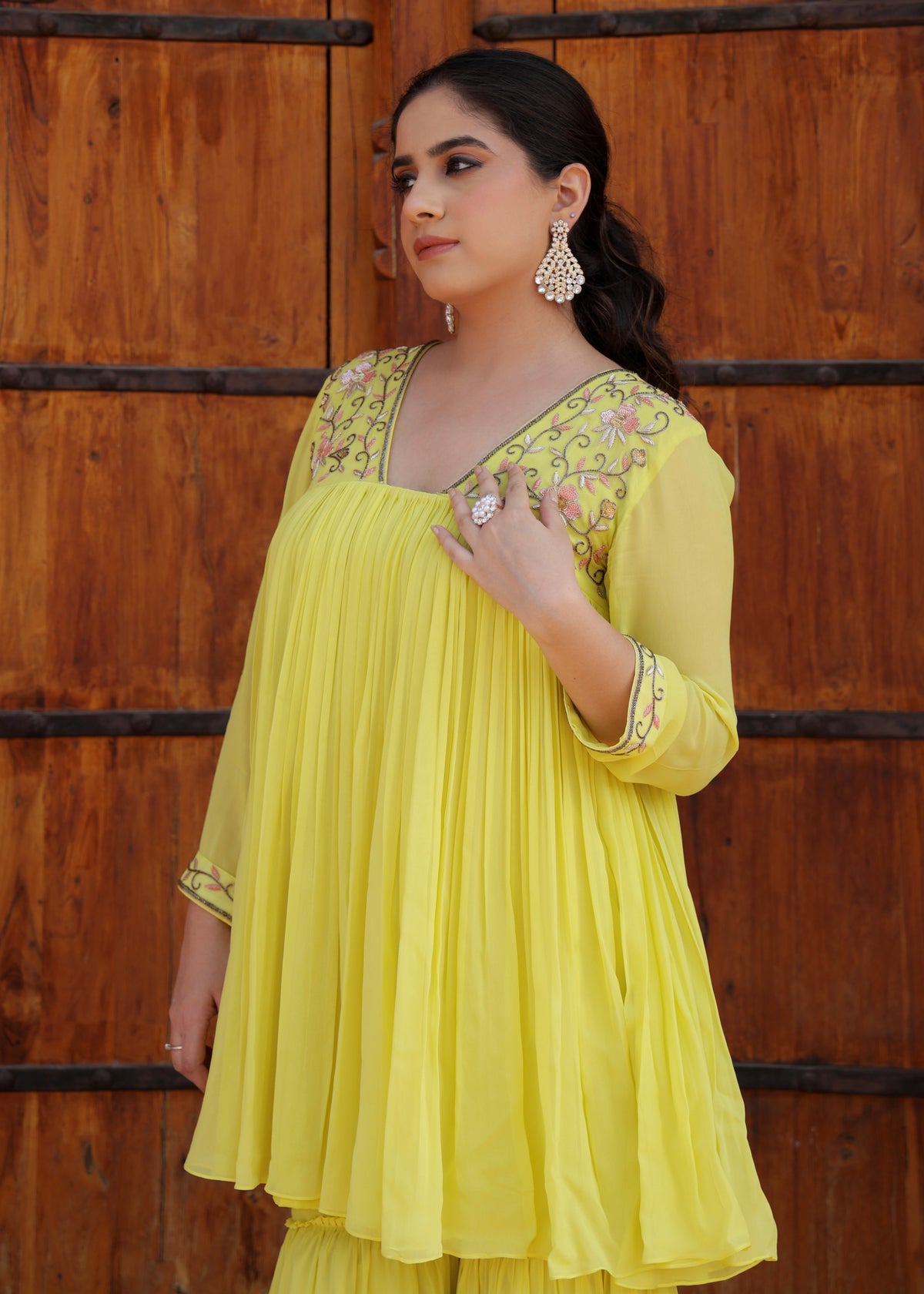 Jhalak Lime Green Anarkali Set