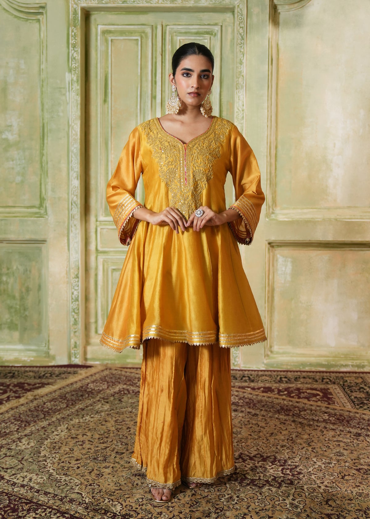 Vyara Mustard Yellow Anarkali Set