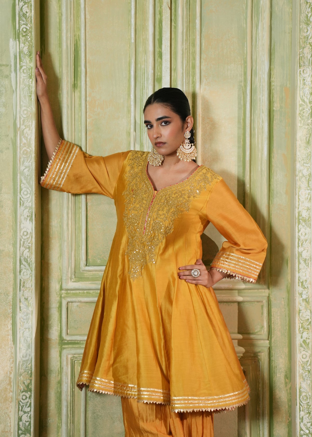 Vyara Mustard Yellow Anarkali Set