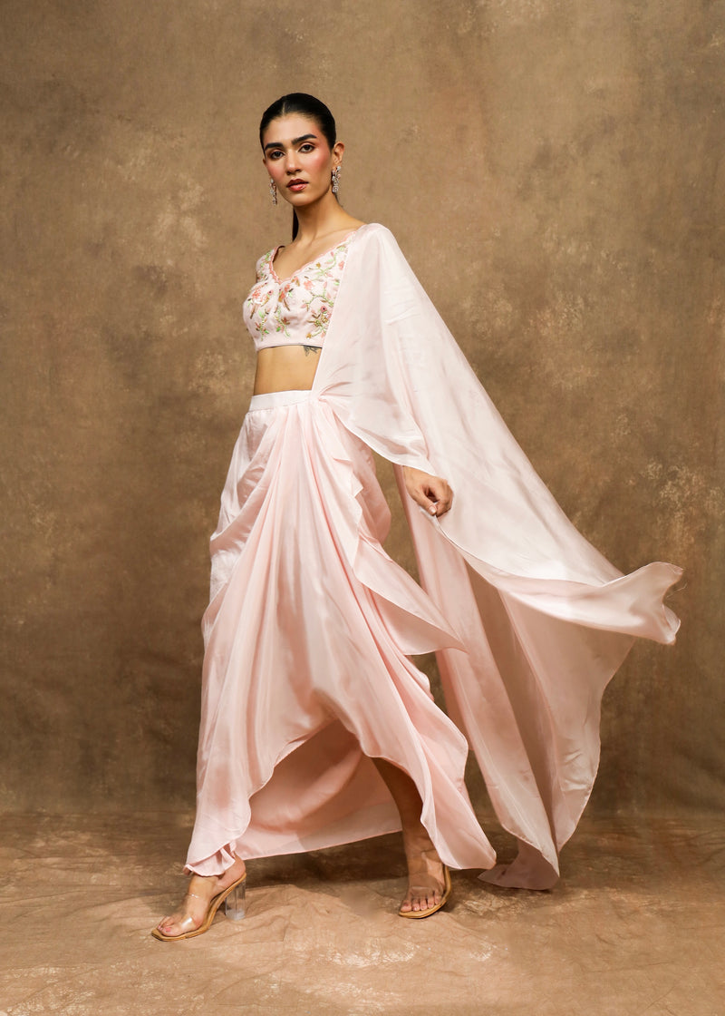 Saaz Soft Blush Pink Saree