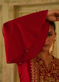 Ikraah Crimson Flared Kurta Set