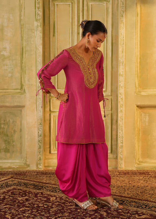 Rayana Fuchsia Pink Dhoti Kurta Set