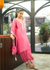 Adara Pink Set with Potli