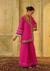 Aynur Rani Pink Angrakha Palazzo Set
