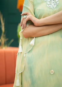 Inara Mint Green Tie & Dye Kaftan