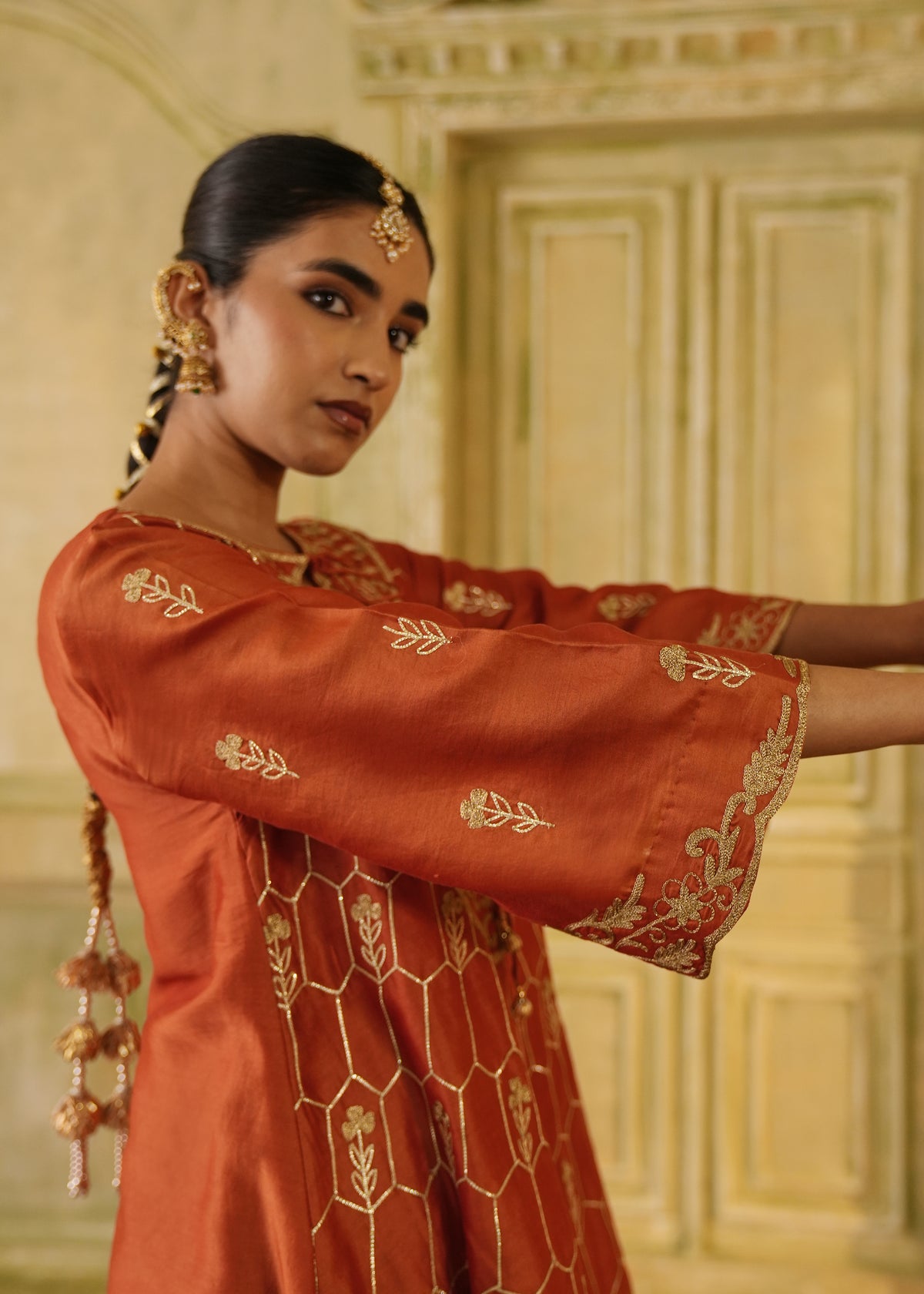 Anvaya Burnt Orange A-Line Kurta Set