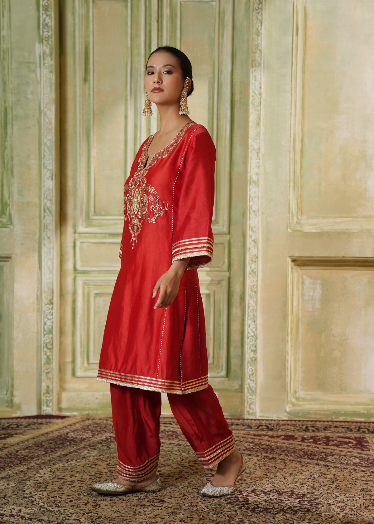 Nira Classic Red Kurta Set