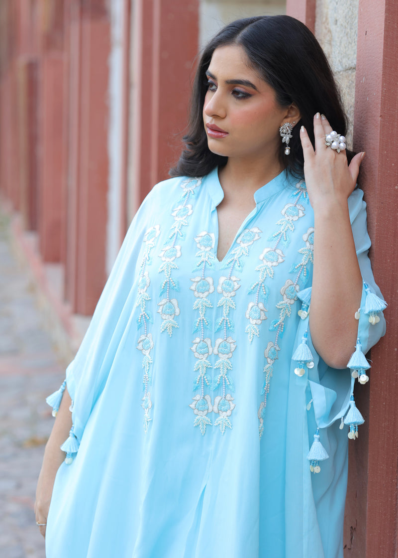 Falak Blue Ombré Kaftan Set