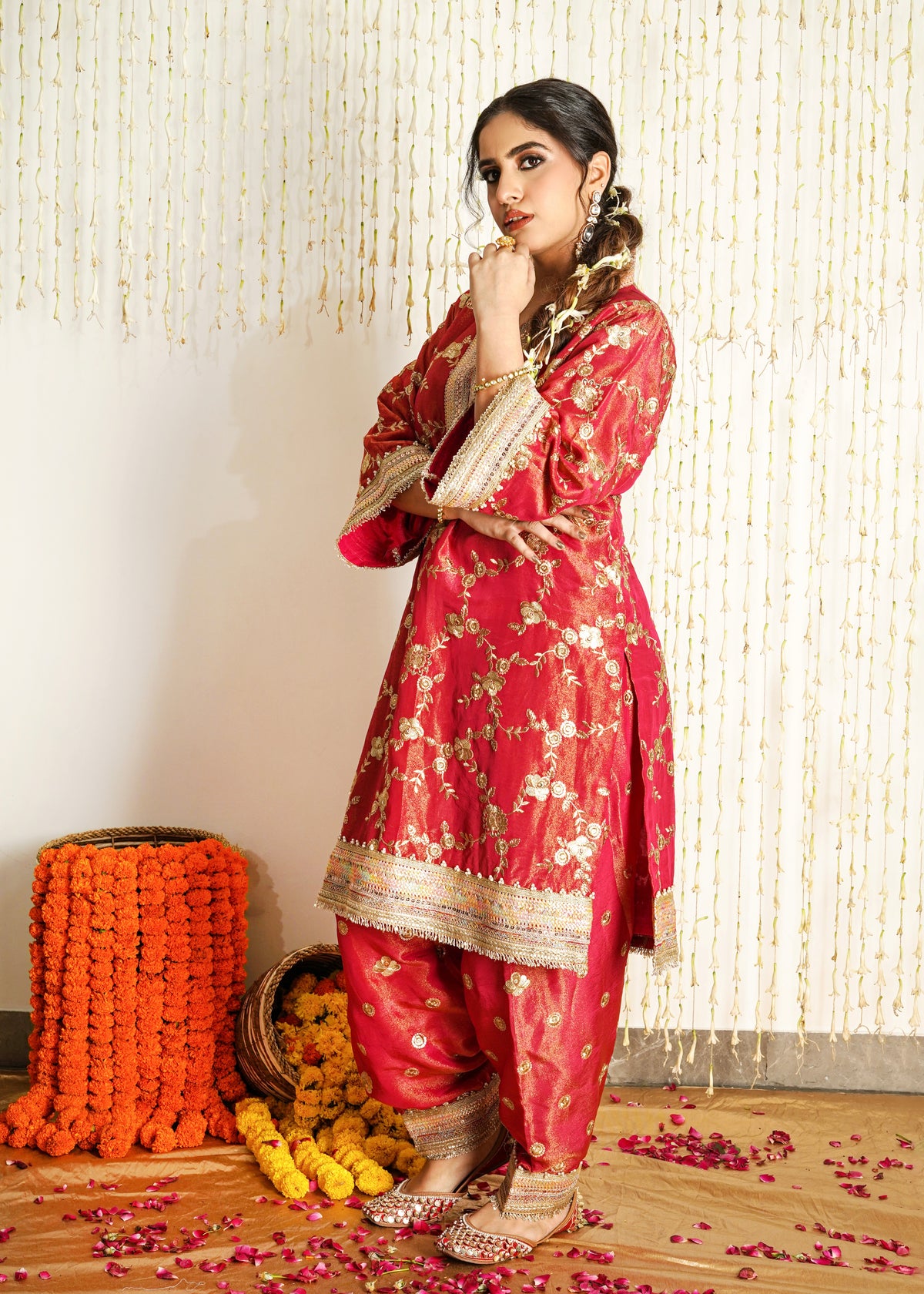 Laila Rust Choga Set