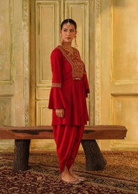 Ikraah Crimson Flared Kurta Set