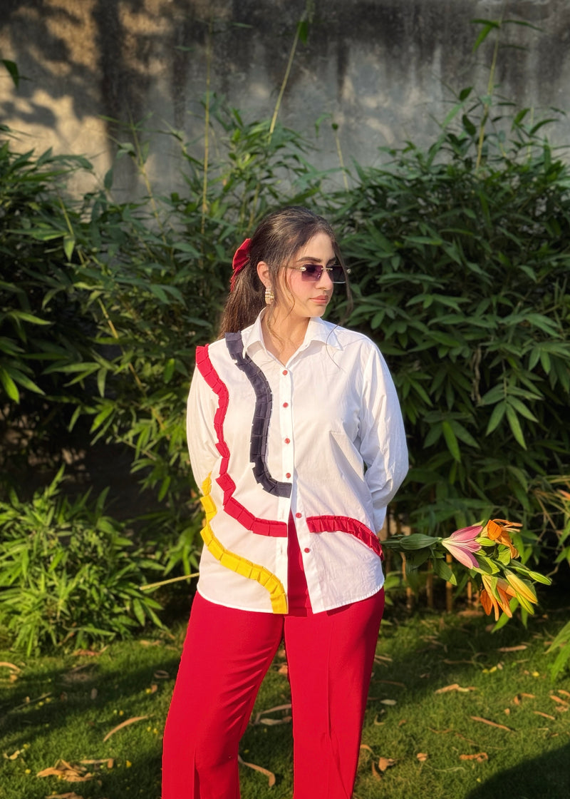 Colour Ripple Ruffle Shirt