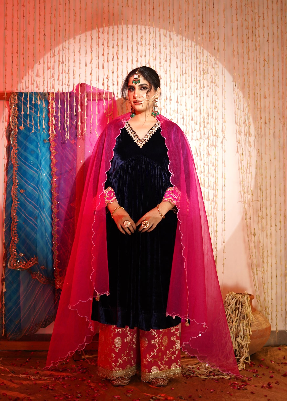 Haseena Silk Velvet Kurta Set