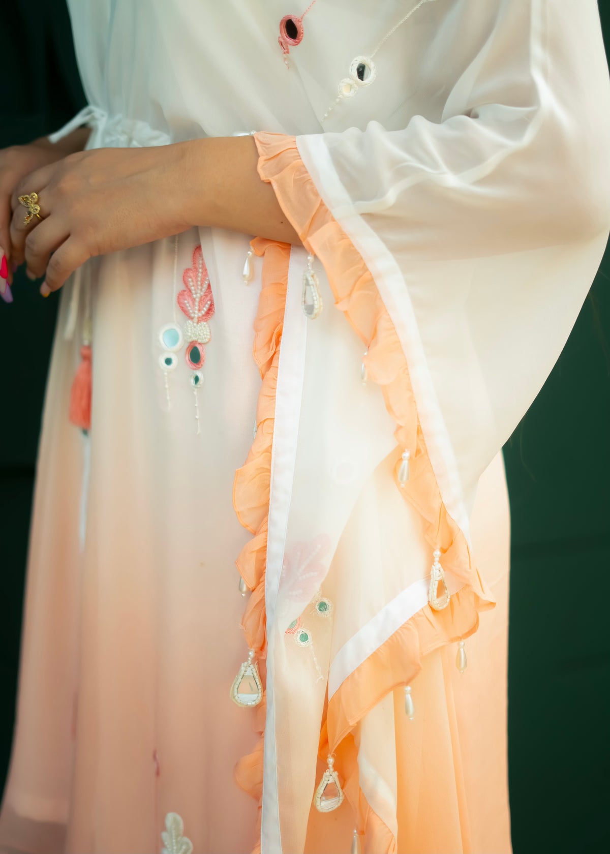 Gia Pink White Ombré Kaftan Set