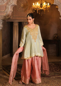 Masakali Sage Green Double-Layer Anarkali Set