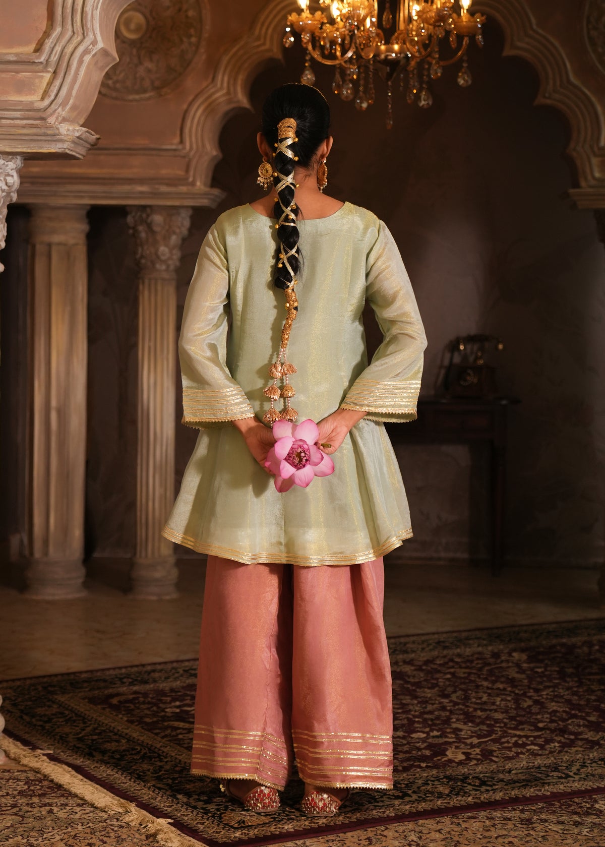 Masakali Sage Green Double-Layer Anarkali Set