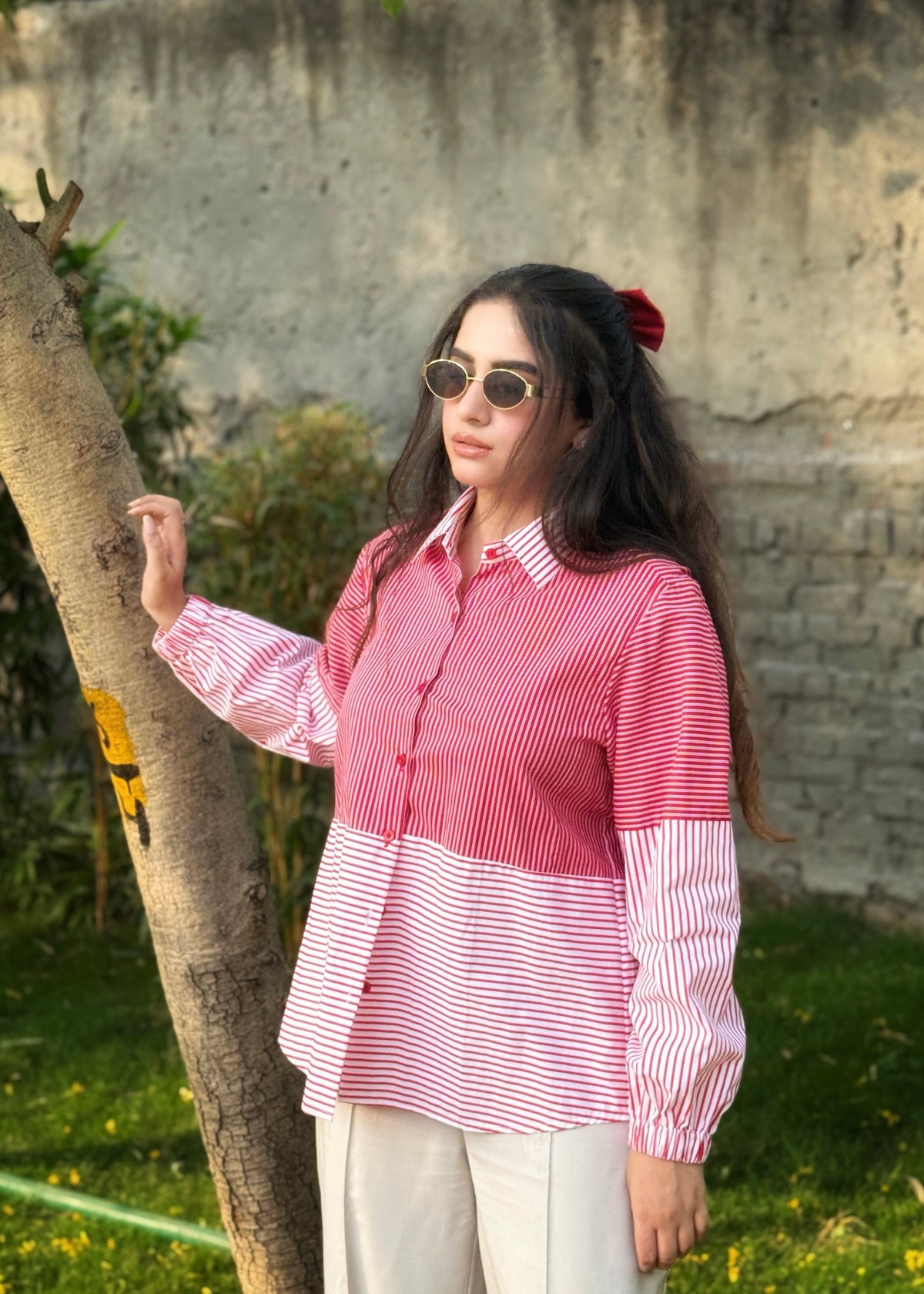 Stripes Switch Red Shirt