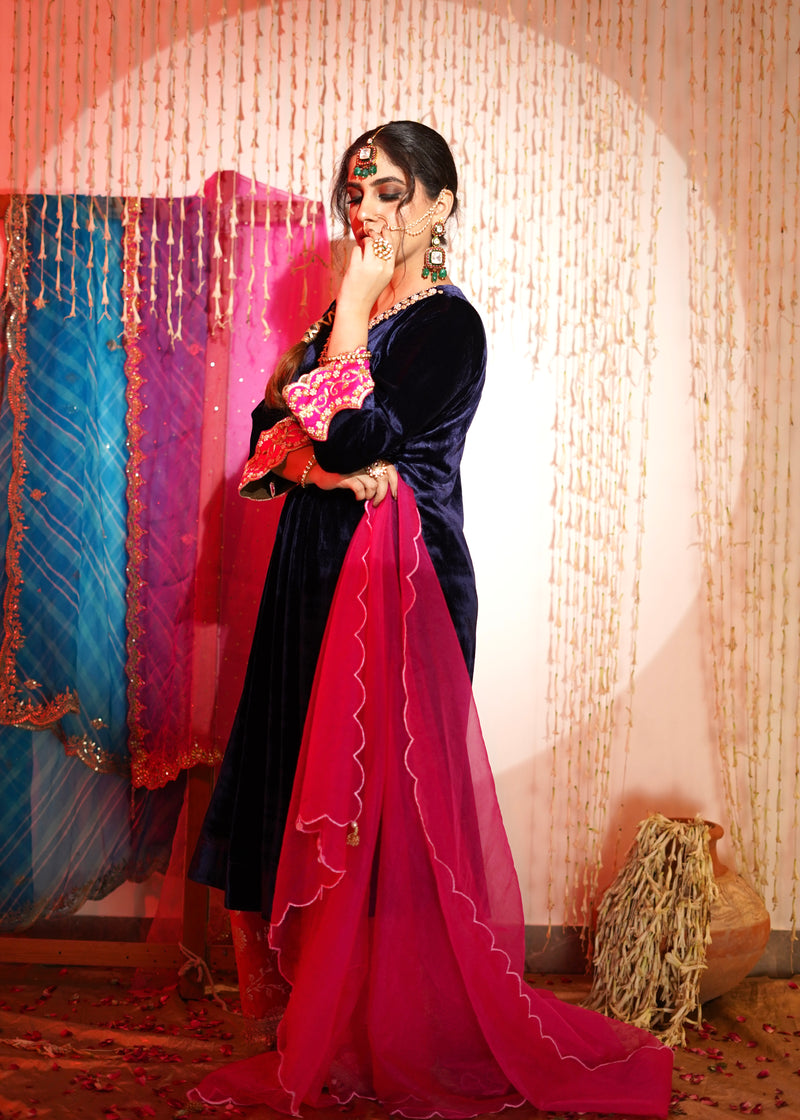 Haseena Silk Velvet Kurta Set