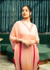 Fida Peach Orange Ombré Kaftan