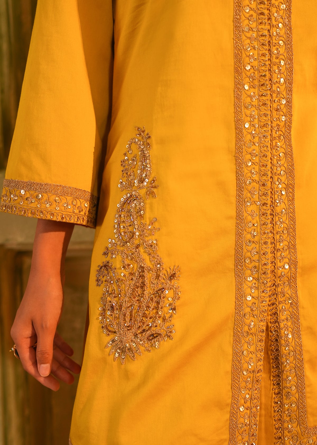 Amorah Mustard Yellow Kurta Set