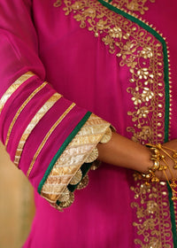 Aynur Rani Pink Angrakha Palazzo Set