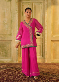 Aynur Rani Pink Angrakha Palazzo Set