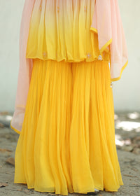 Rumi Pink Yellow Ombré Anarkali Set