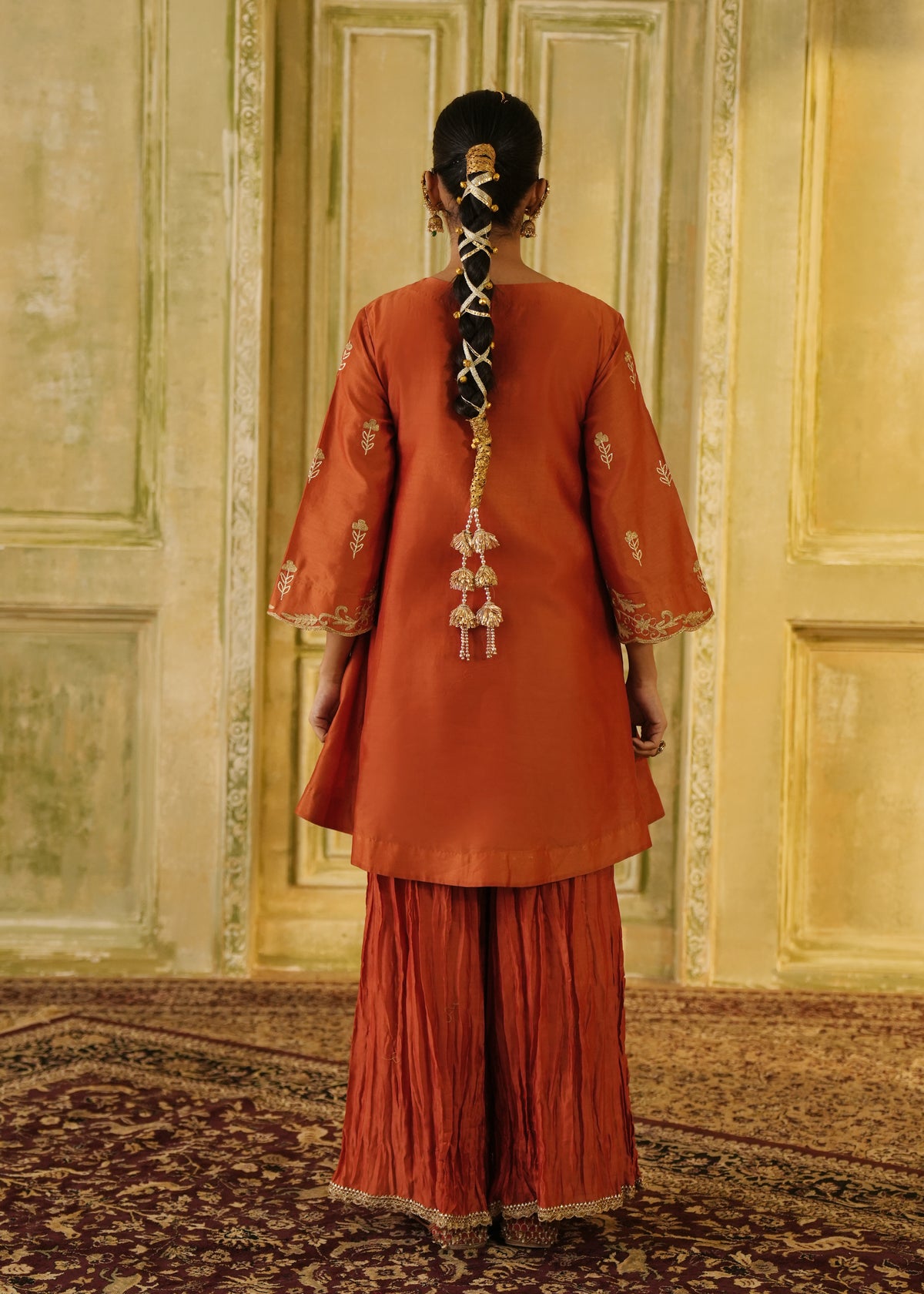 Anvaya Burnt Orange A-Line Kurta Set