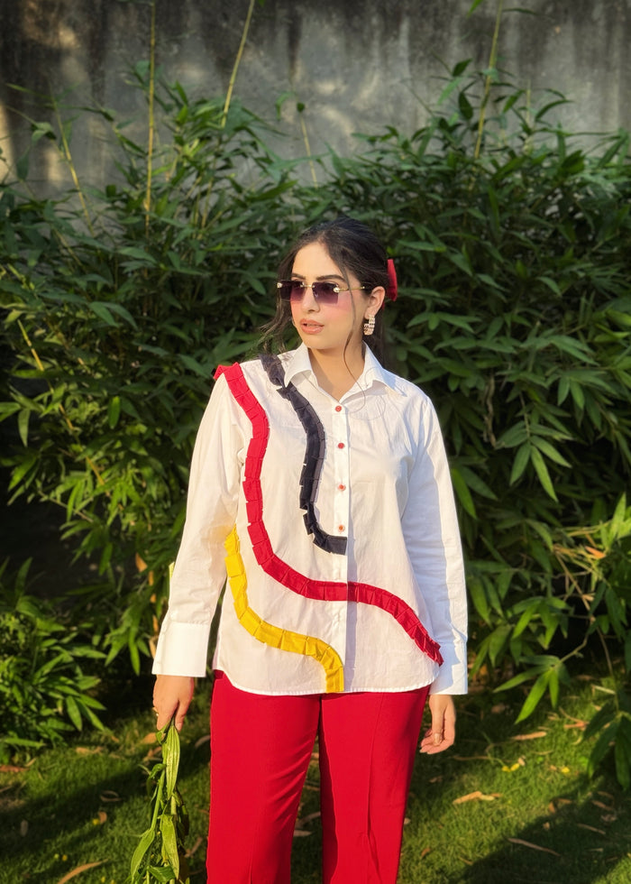 Colour Ripple Ruffle Shirt