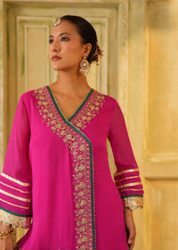 Aynur Rani Pink Angrakha Palazzo Set