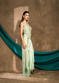 Minara Mint Green Waistcoat Set