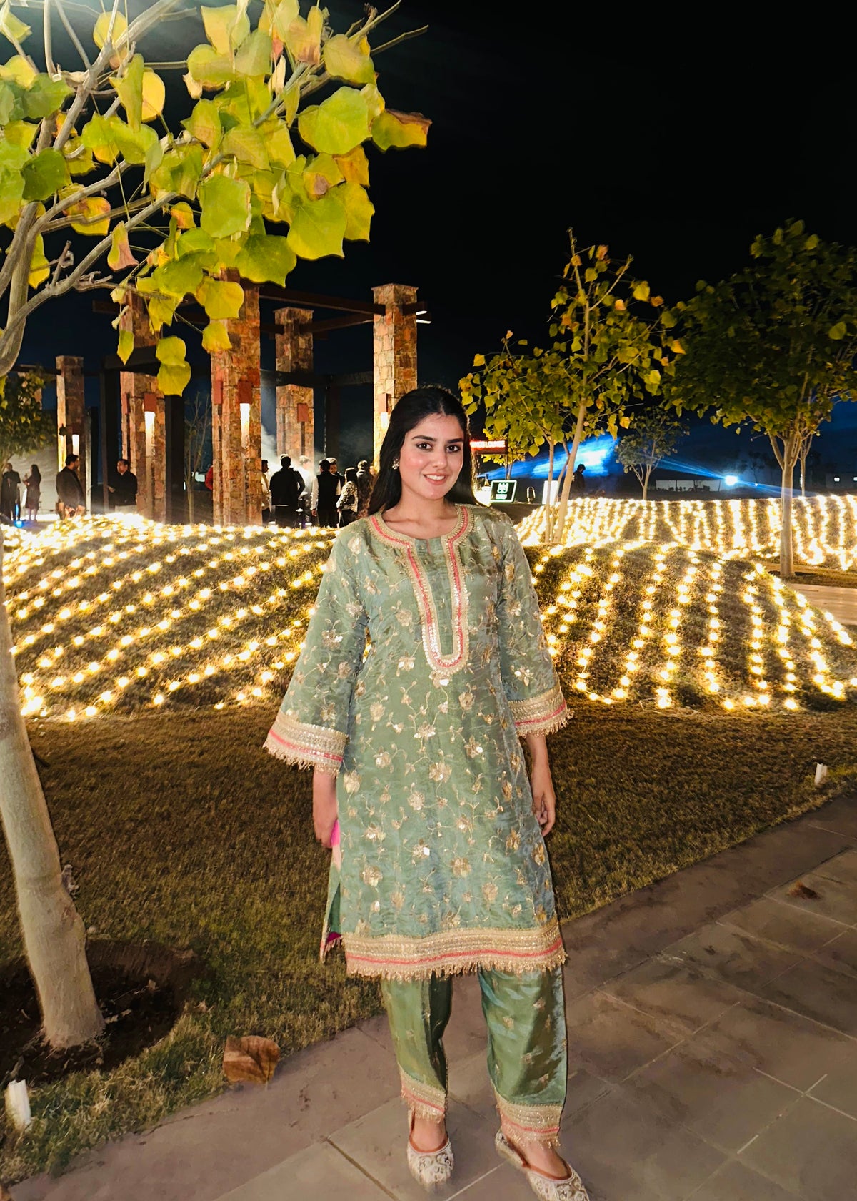 Nishtha Menaria x Rubab Green Choga Set