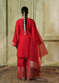 Bahaar Cherry Red Farshi Salwar Set