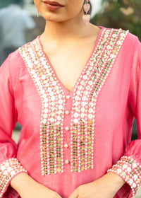 Adara Pink Set with Potli