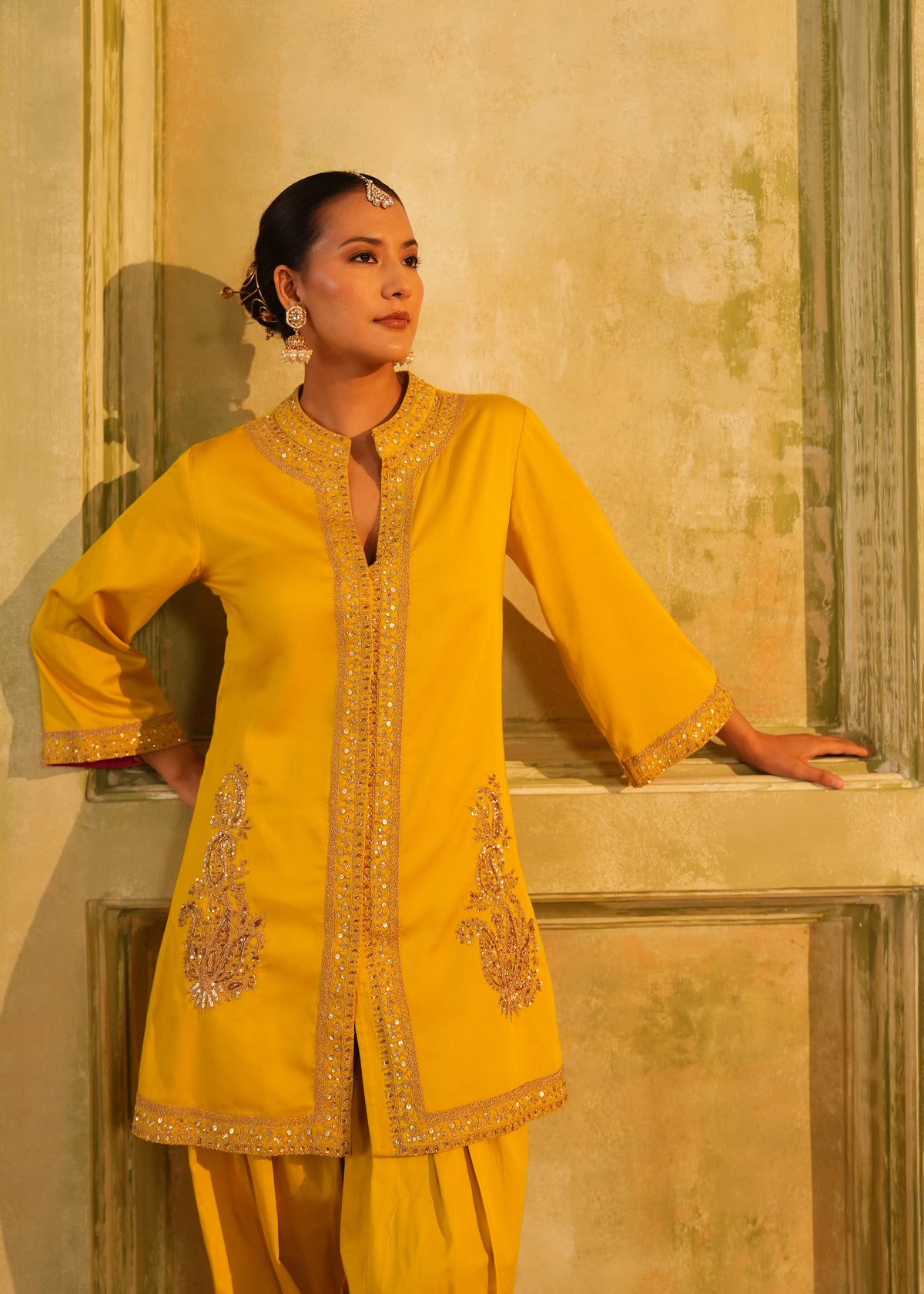 Amorah Mustard Yellow Kurta Set