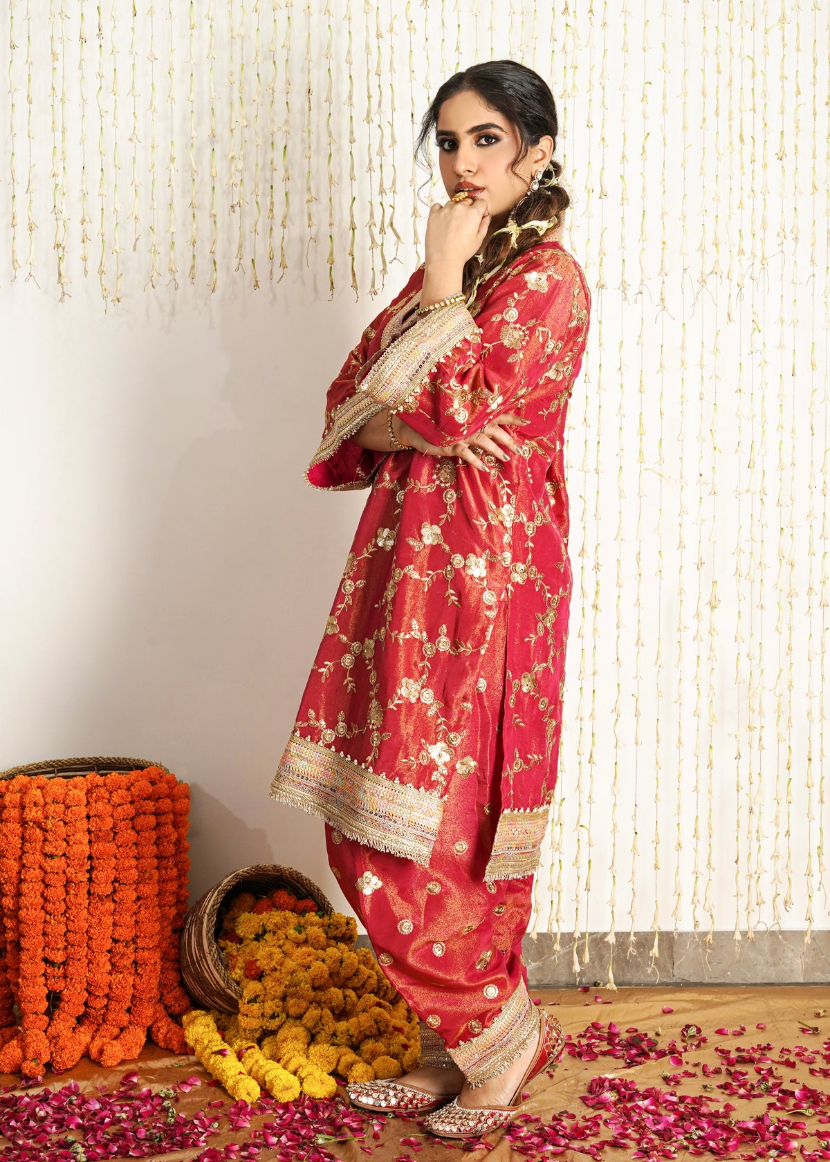 Laila Rust Choga Set