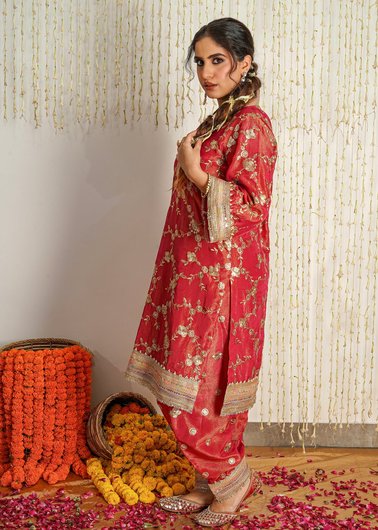 Laila Rust Choga Set