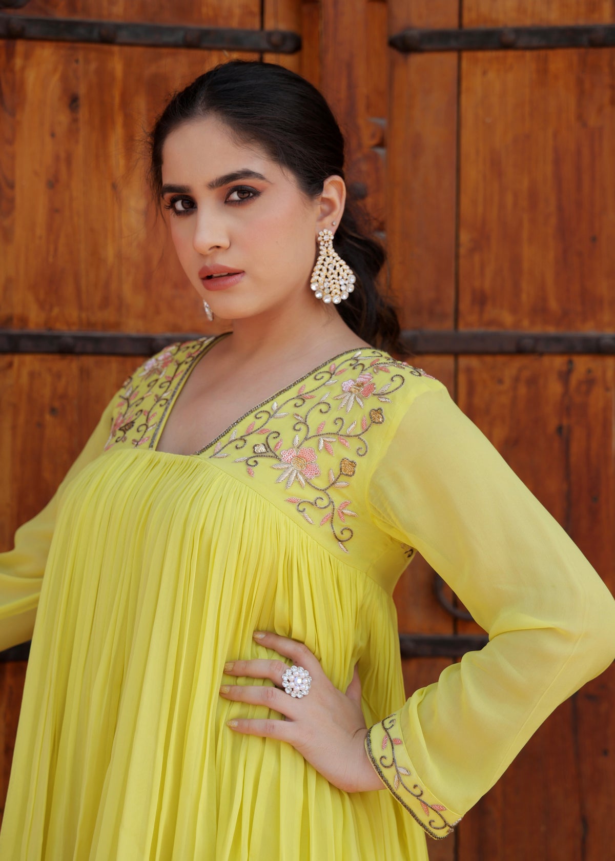 Jhalak Lime Green Anarkali Set