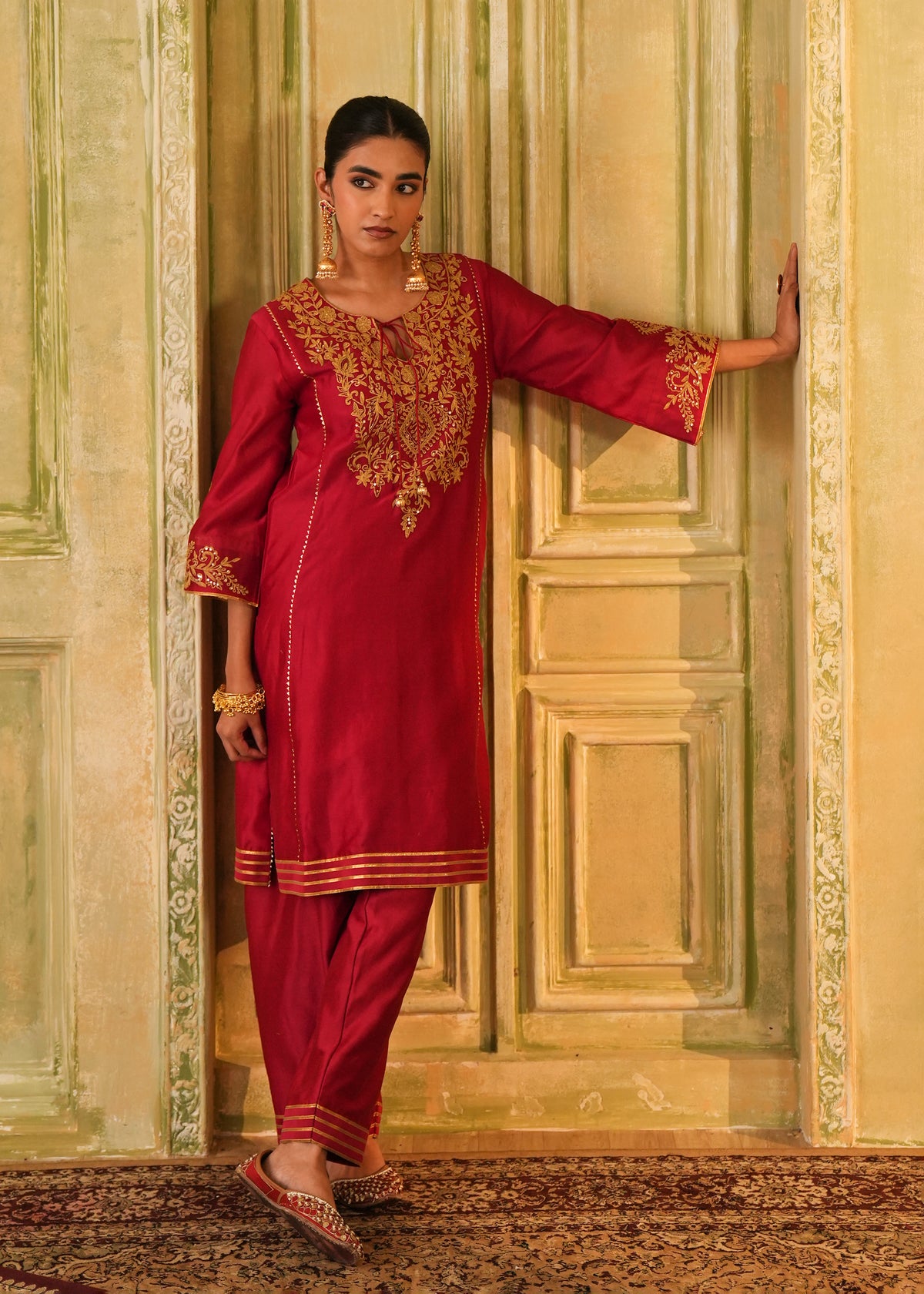 Arza Ruby Red Kurta Salwar Set