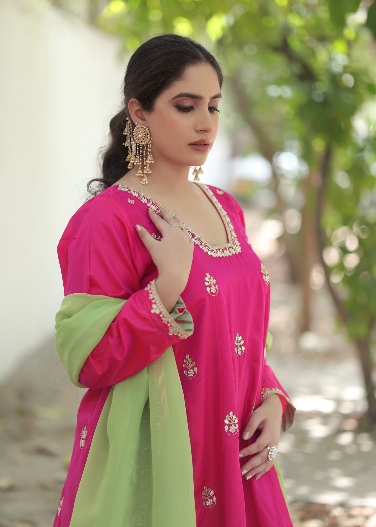 Rangrez Rani Pink Anarkali Set