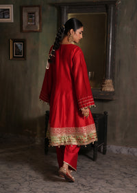 Rabia Red Chanderi Anarkali Set