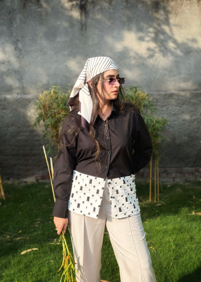 Raw Split Black Shirt