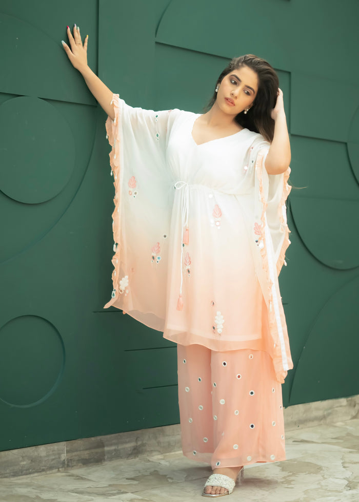 Gia Pink White Ombré Kaftan Set