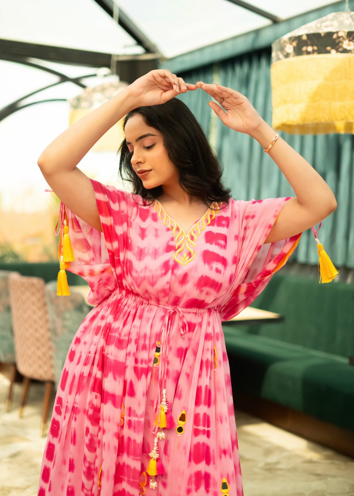 Mehr Pink Tie & Dye Kaftan