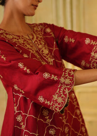 Jugni Ruby Red A-Line Kurta Set