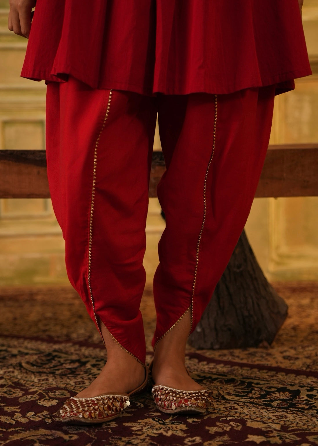 Ikraah Crimson Flared Kurta Set